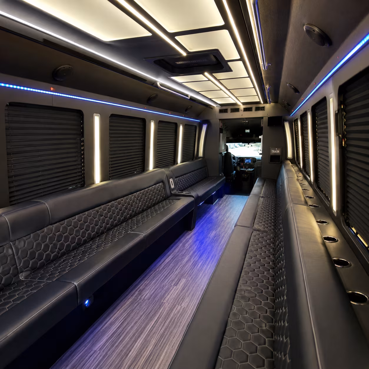 allen party bus rental interior